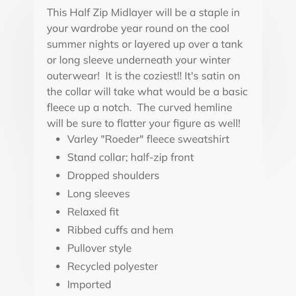 Varley Roeder Half Zip Midlayer Pullover Sweatshirt Black Size Small 1/4 Zip - Picture 5 of 16